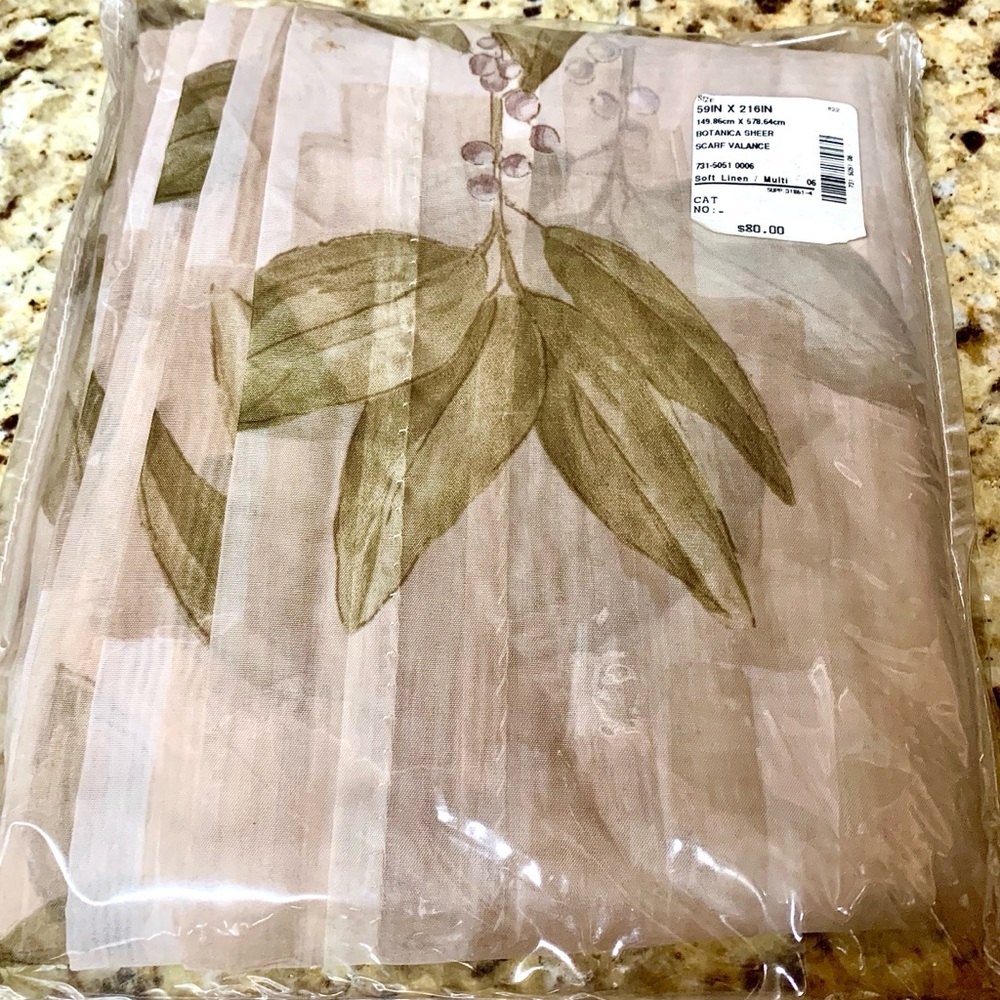 Scarf Valance Botanical Sheer